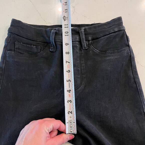 Good American Power Stretch Pull-On Flare Jeans in Black001 Size Small - Picture 9 of 11